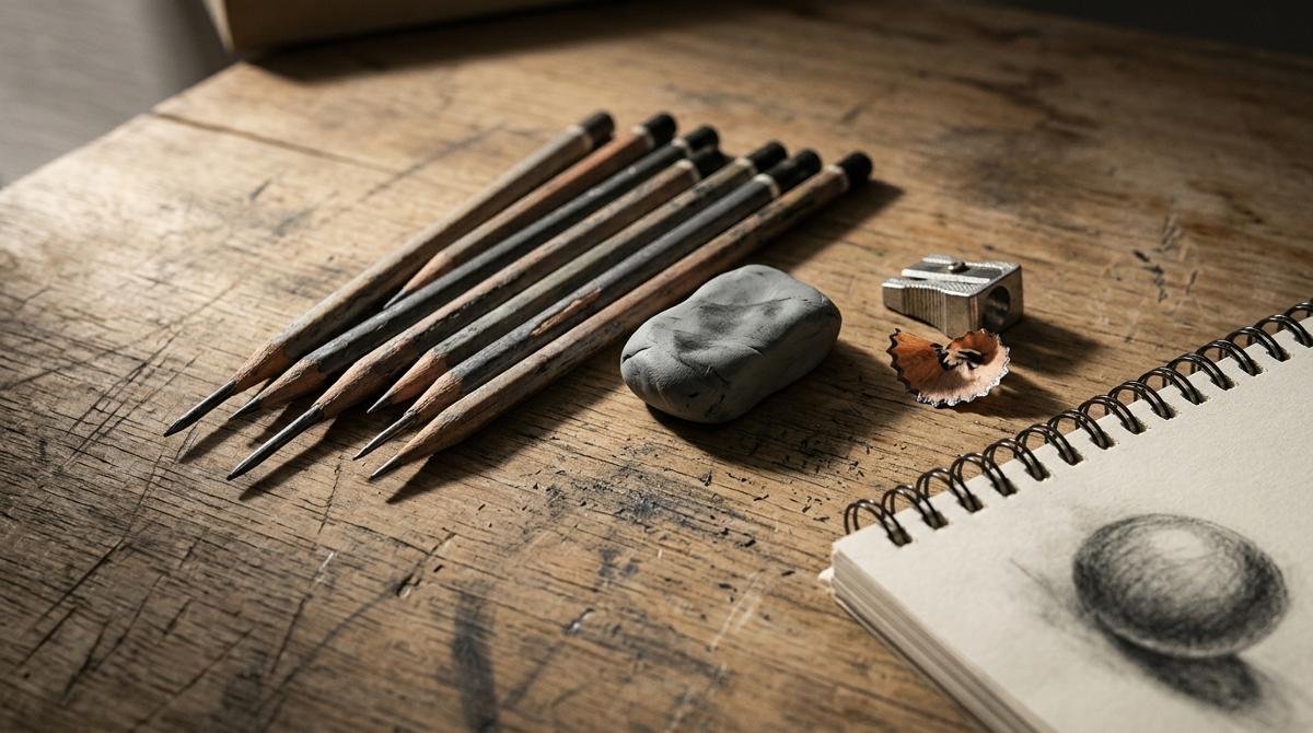 A Full Beginner Sketching Kit for Under €20 — photo in a real-life setting