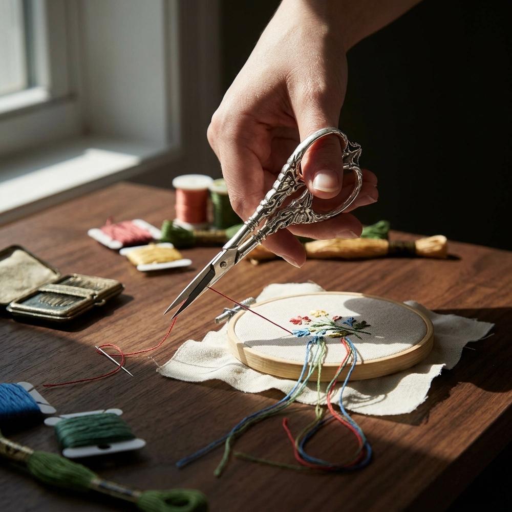 Vintage Embroidered Craft Scissors