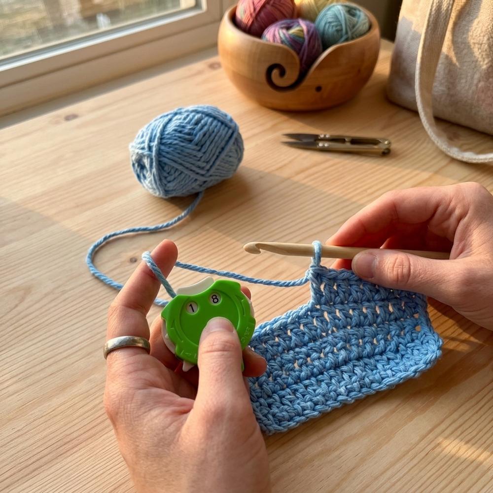 Compact Knitting Stitch Counter Tool