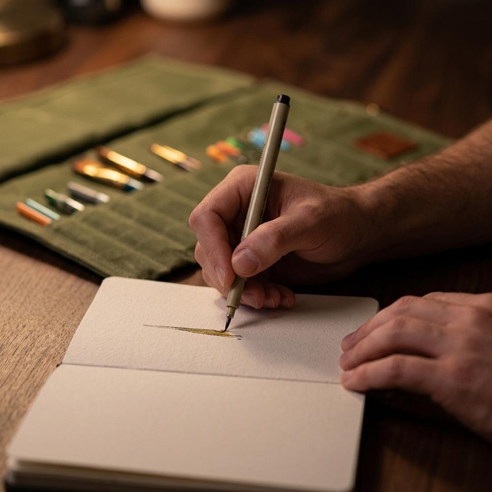 Portable Canvas Brush Organizer Roll