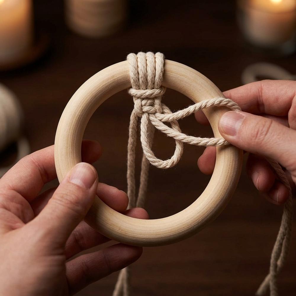 Set of Natural Wood Craft Rings
