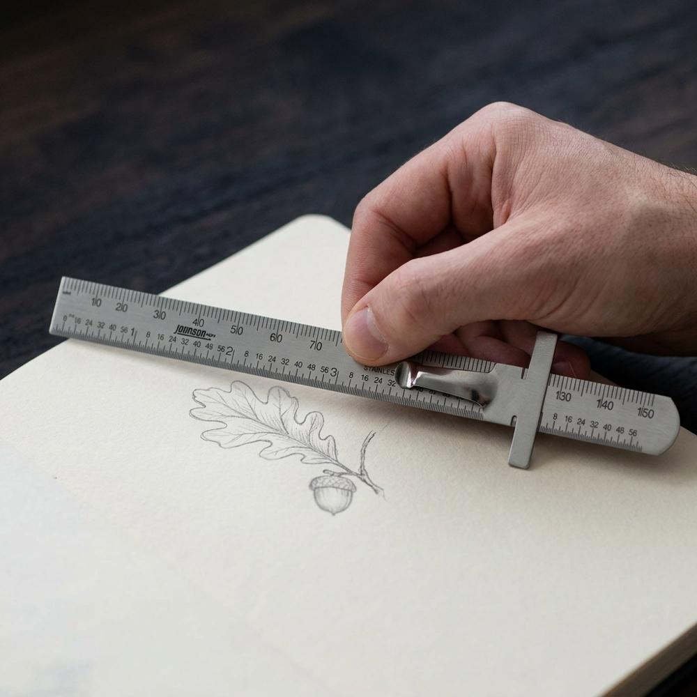 Compact Stainless Steel Pocket Ruler