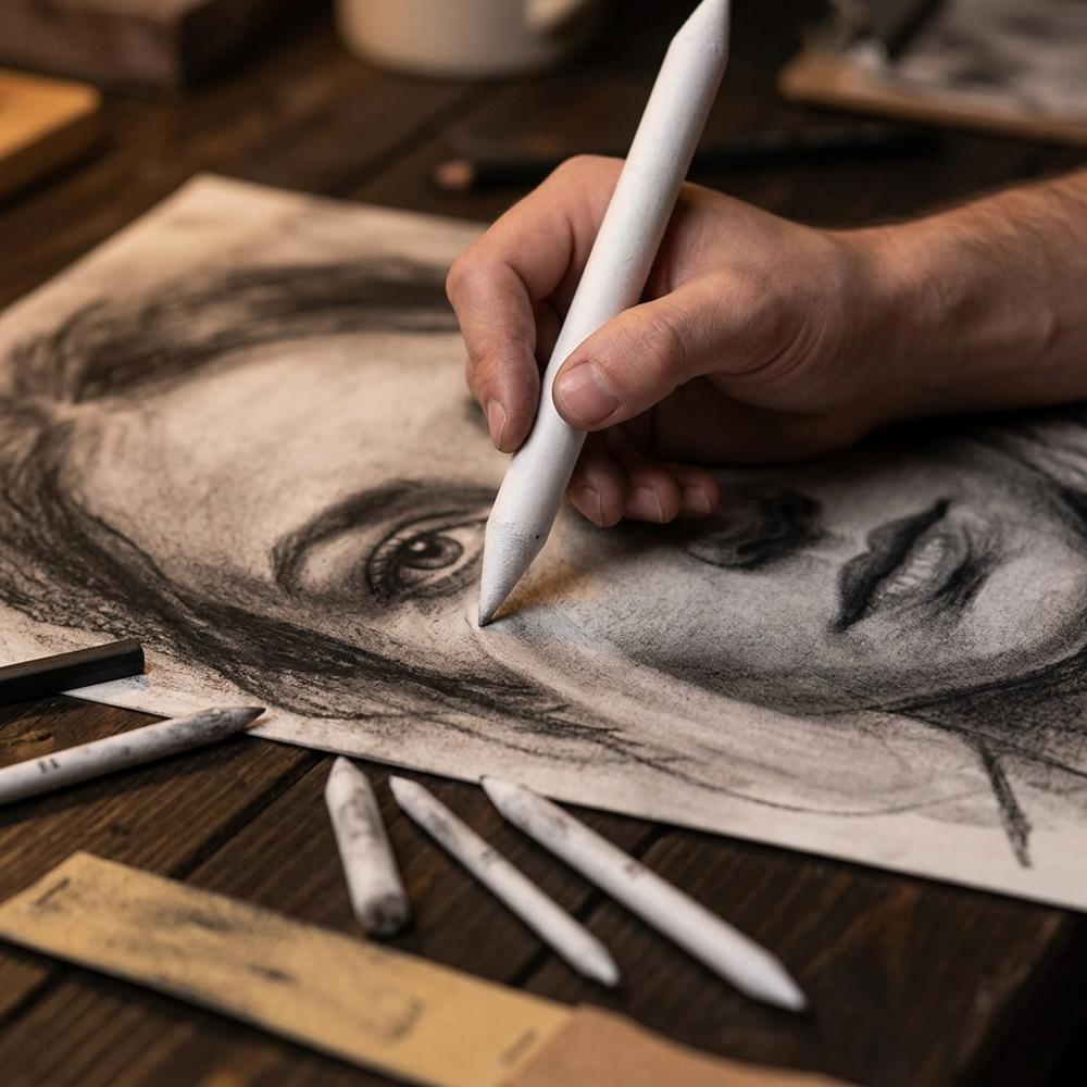 Artist Blending Stumps and Tools