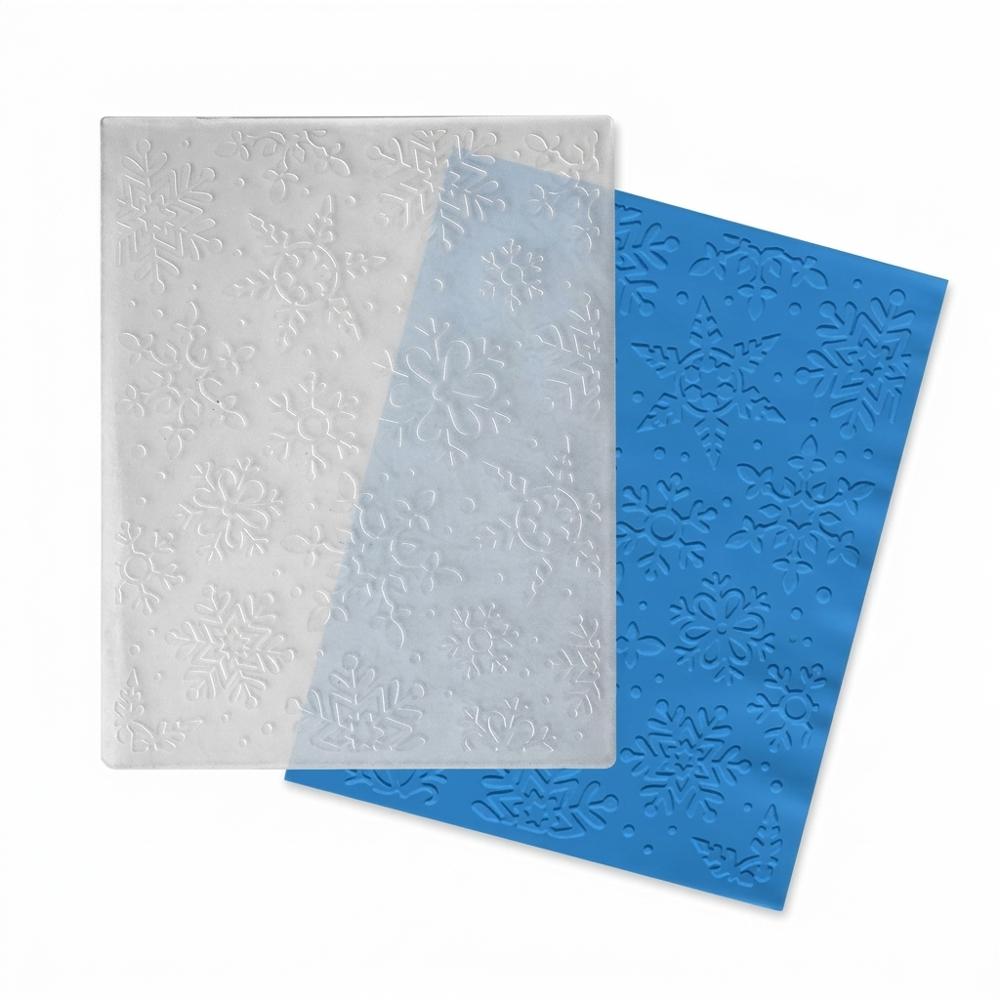 Snowflake embossing folder for textured card backgrounds
