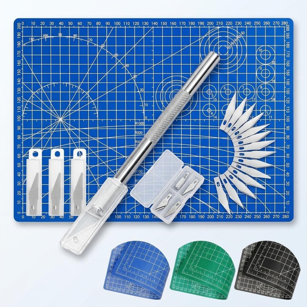 precision craft knife and self-healing mat for interior cuts