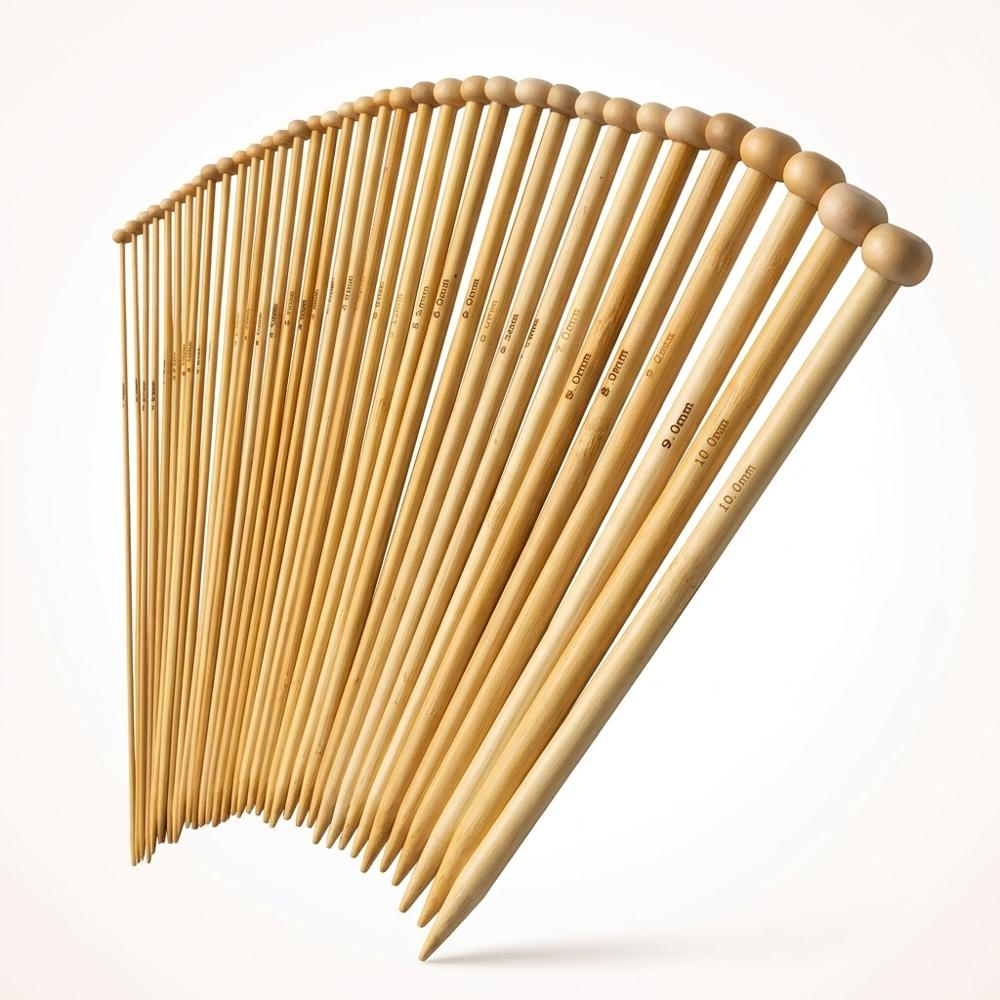 Complete Bamboo Knitting Needle Set