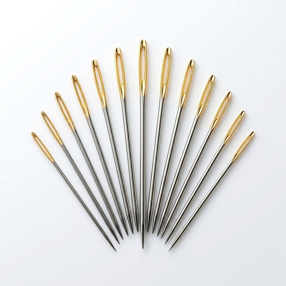 Sharp embroidery needles with long eyes for stitching floss through felt