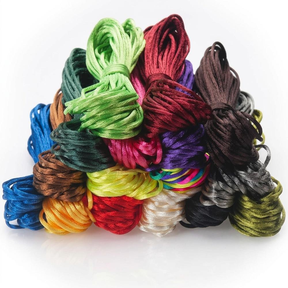 2 mm satin rattail cord set for braiding