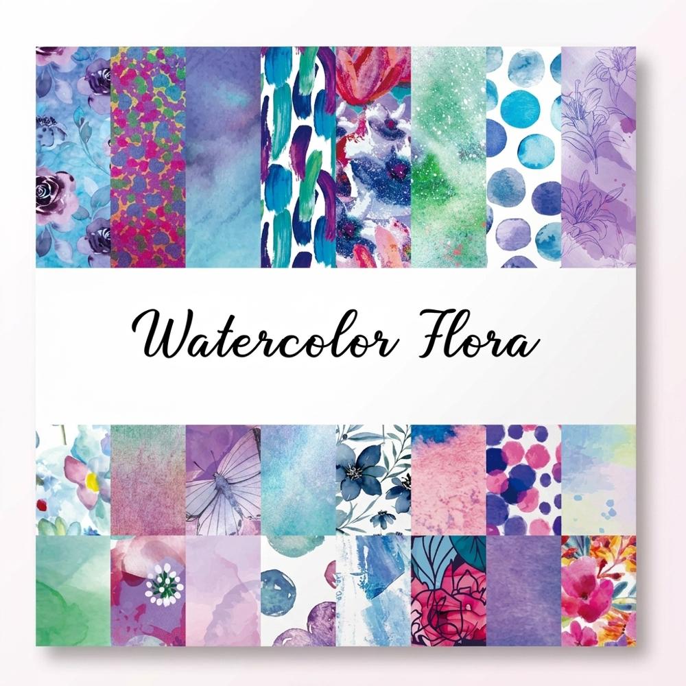 Watercolor Floral Scrapbooking Paper Pack