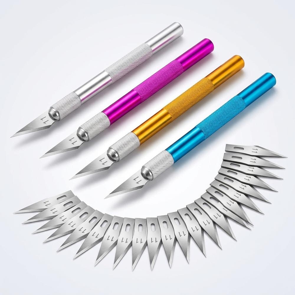 precision craft knife set with spare blades for balsa and paper