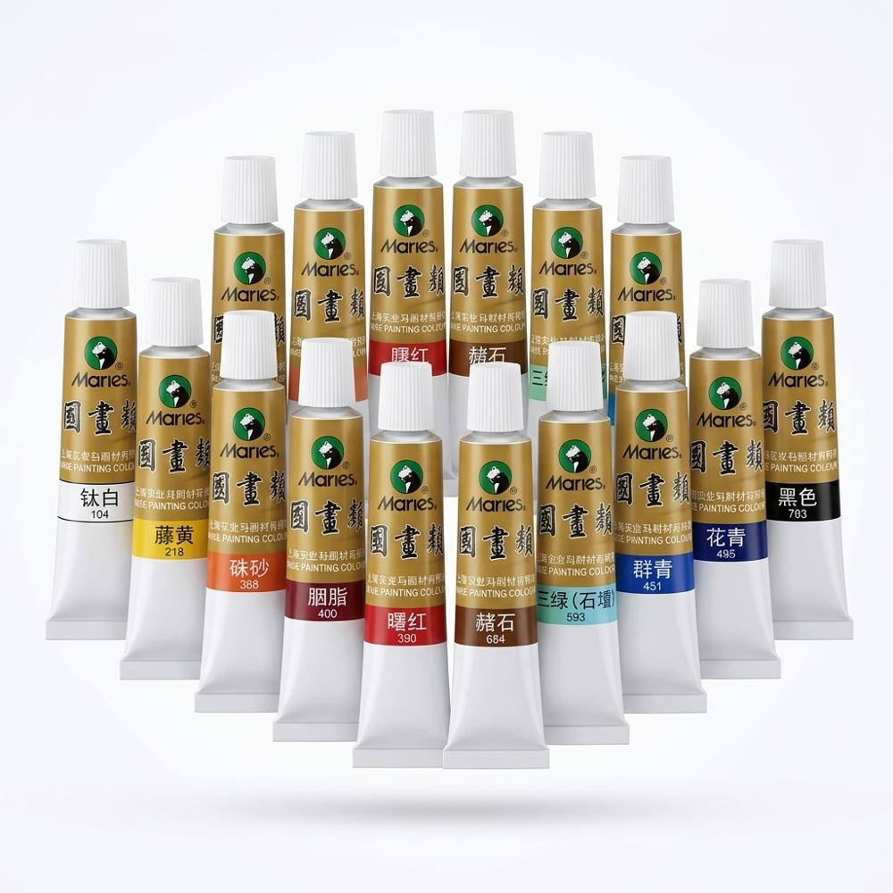 Set of Vibrant Chinese Paint Tubes