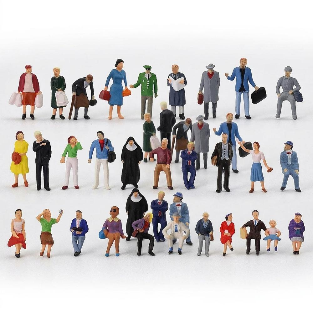 pre-painted 1:87 scale people for populating a miniature scene