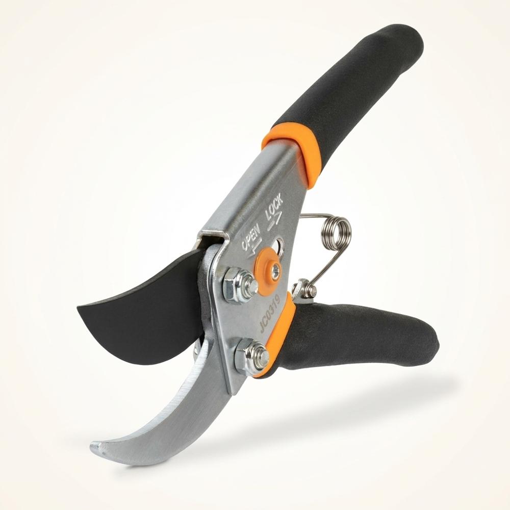 bypass pruners for cutting evergreen stems to wreath length