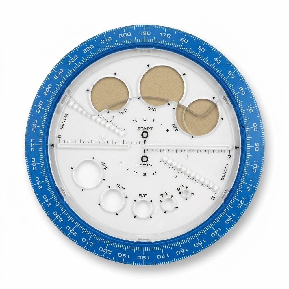 combined protractor and circle tool for spacing nails evenly