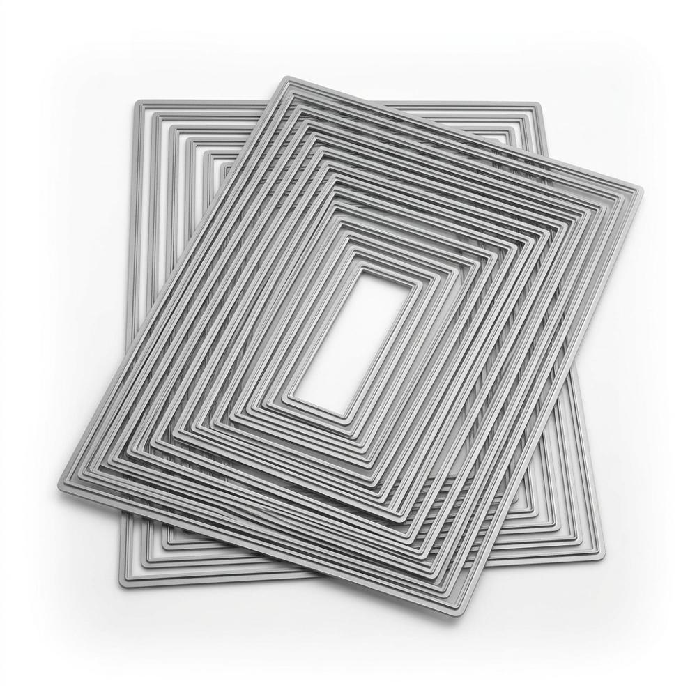 Nesting rectangle dies for framing card panels
