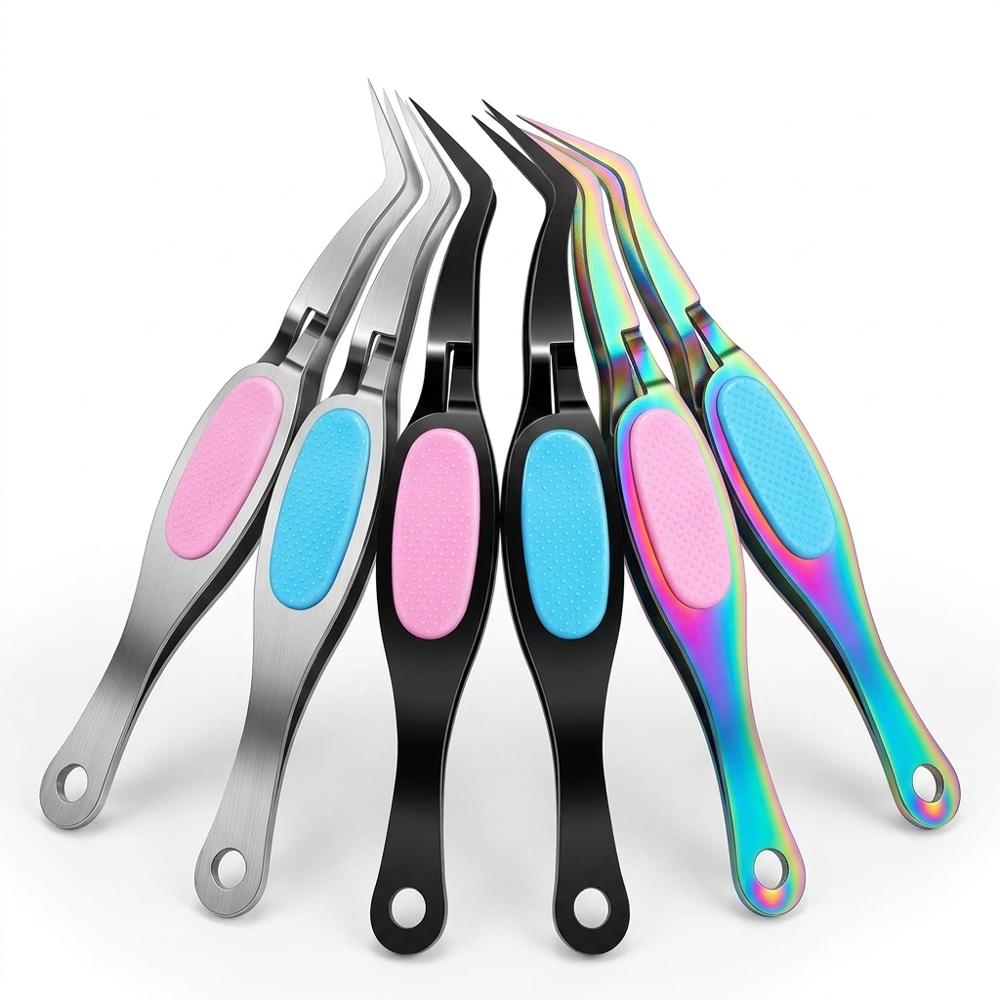 self-closing tweezers for handling tiny paper pieces