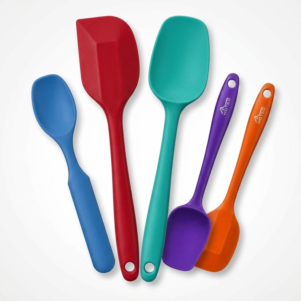 silicone spatula set for scraping and swirling soap batter
