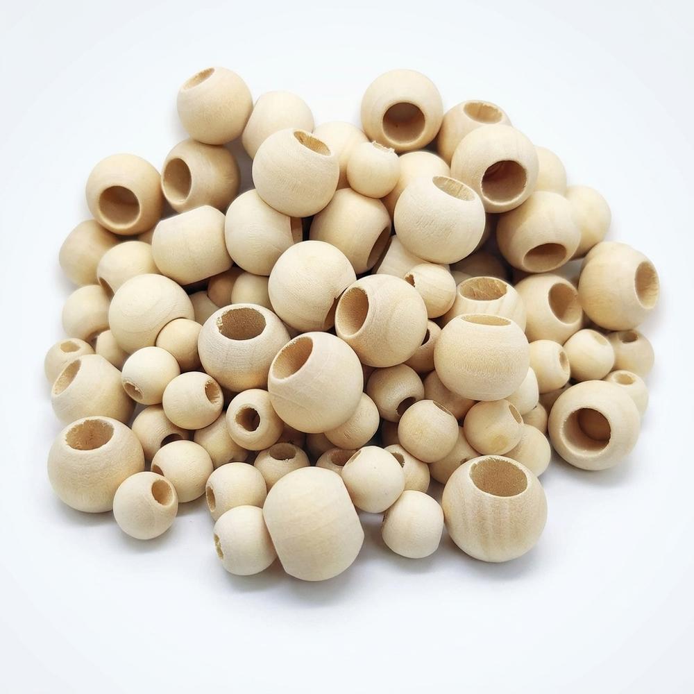 Natural Wooden Craft Beads Set