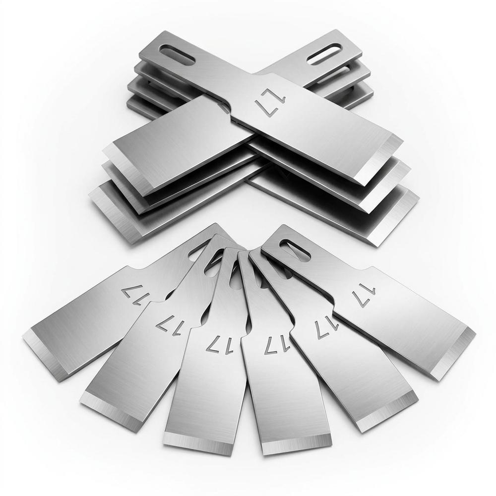 chisel-tip replacement blades for clean stops and tight corners