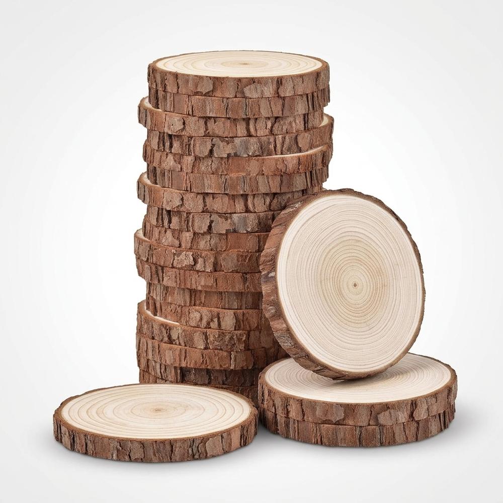 Rustic Natural Wood Slices Set