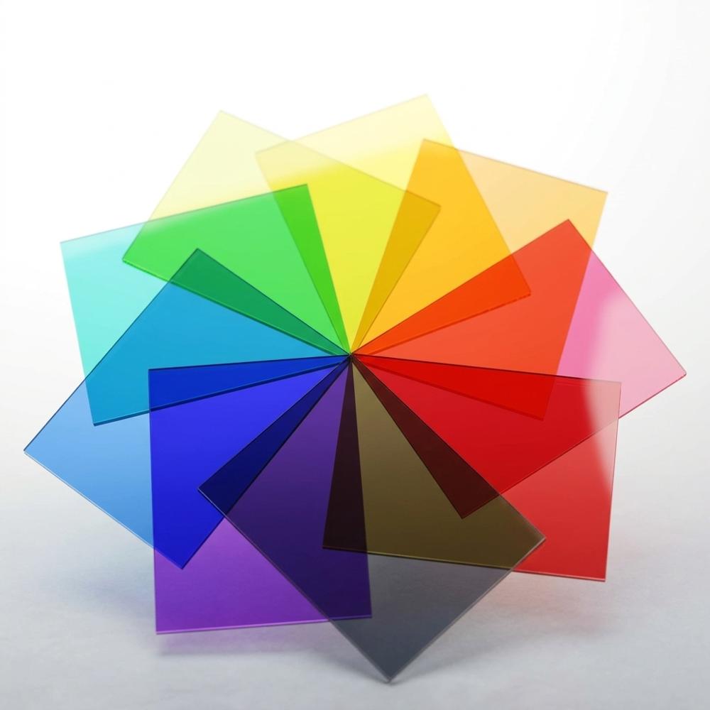 coloured lighting gel sheets for tinting a camera flash