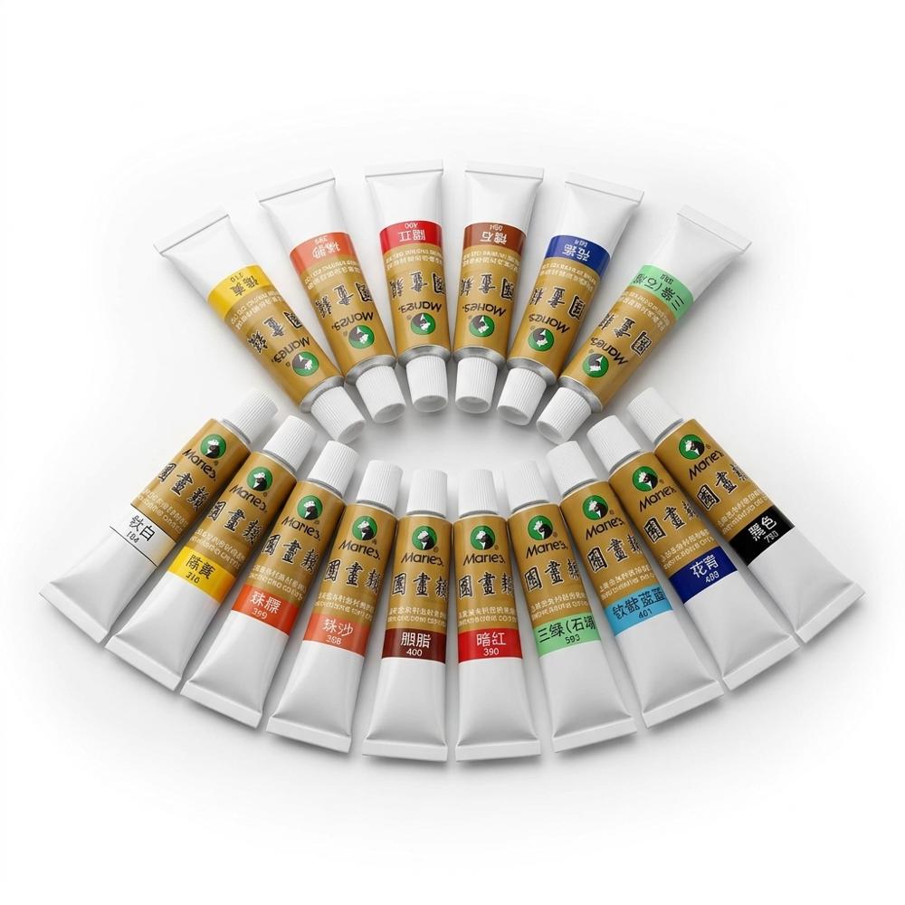 traditional Chinese painting pigments in tubes for layered colour washes
