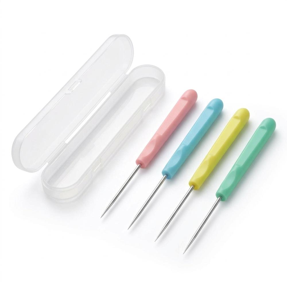 fine scribe needles for popping bubbles and dragging wet icing