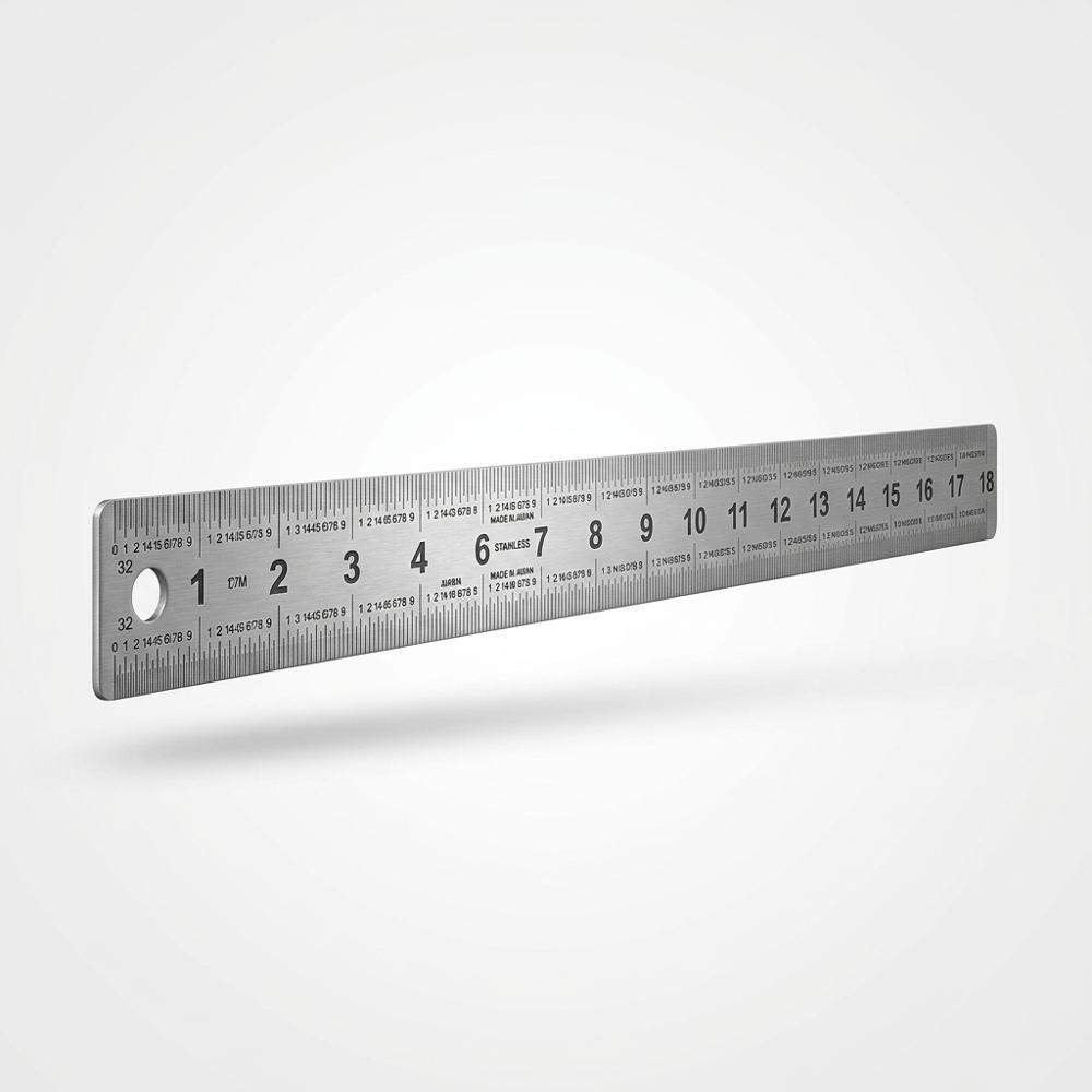 cork-backed steel ruler for guiding a blade and scoring folds