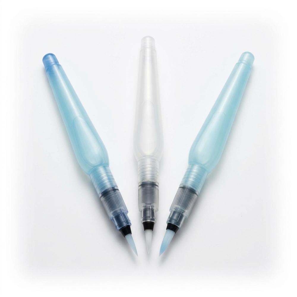 water-reservoir brushes in three tip sizes for on-location ink washes
