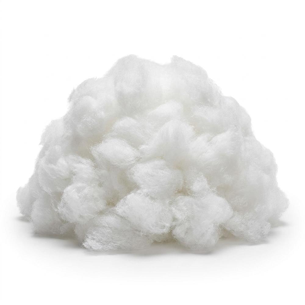 Polyester fiberfill stuffing for plumping small felt ornaments