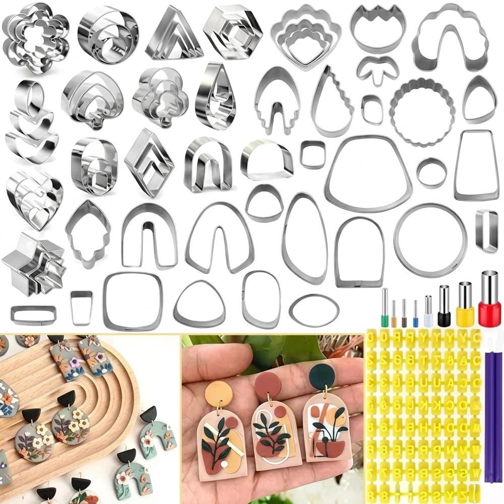 stainless steel earring shape cutters for clean, repeatable clay pieces