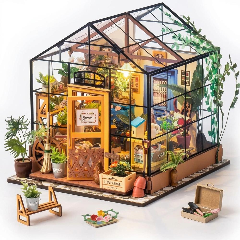 all-in-one miniature room kit with pre-cut parts and furniture