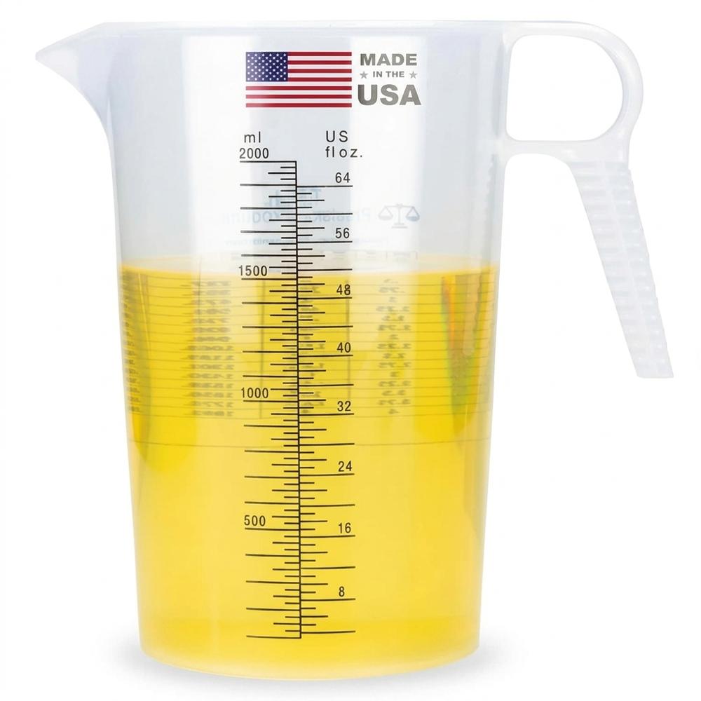 chemical-resistant plastic mixing pitcher for lye solution