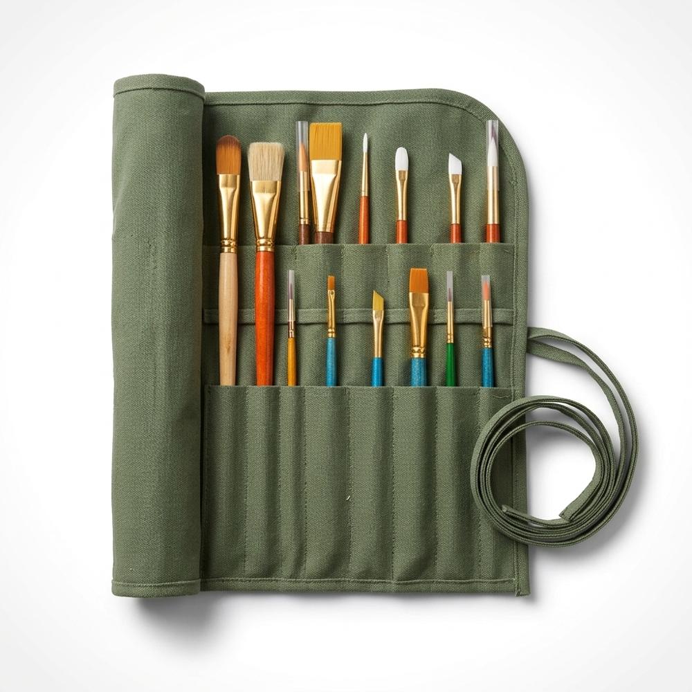 Canvas Brush Holder Organizer Roll-Up