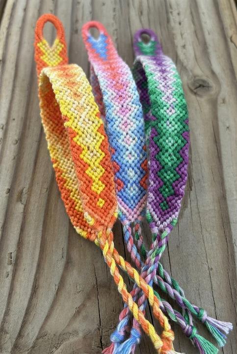 Three bracelets, three patterns