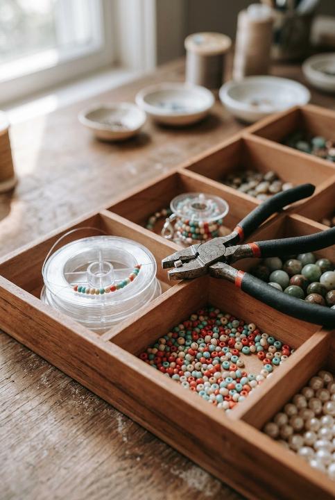 The bead box, mid-project