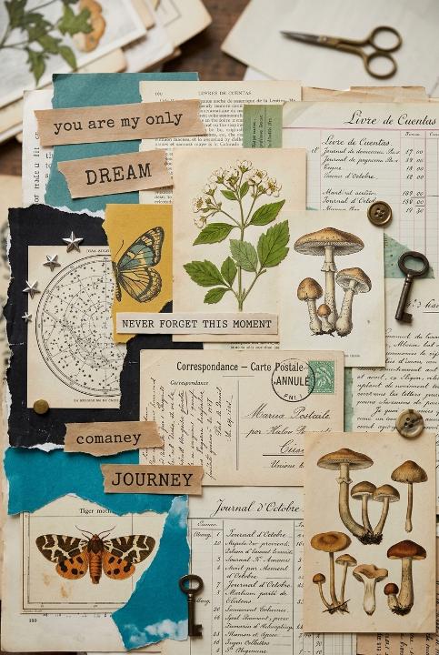 Botanical scraps and postmarks