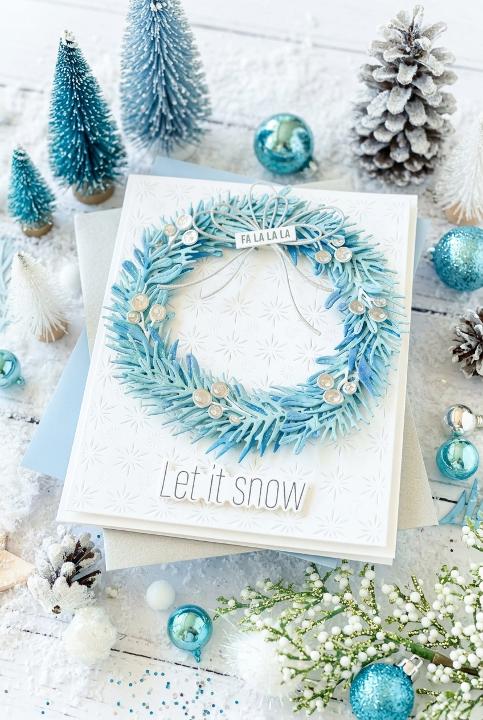 Layered die-cut wreath card