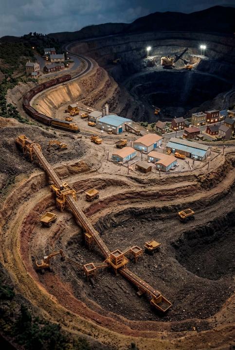 A quarry lit from the inside