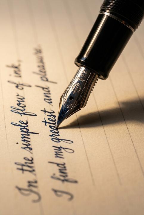 Cursive straight off the nib