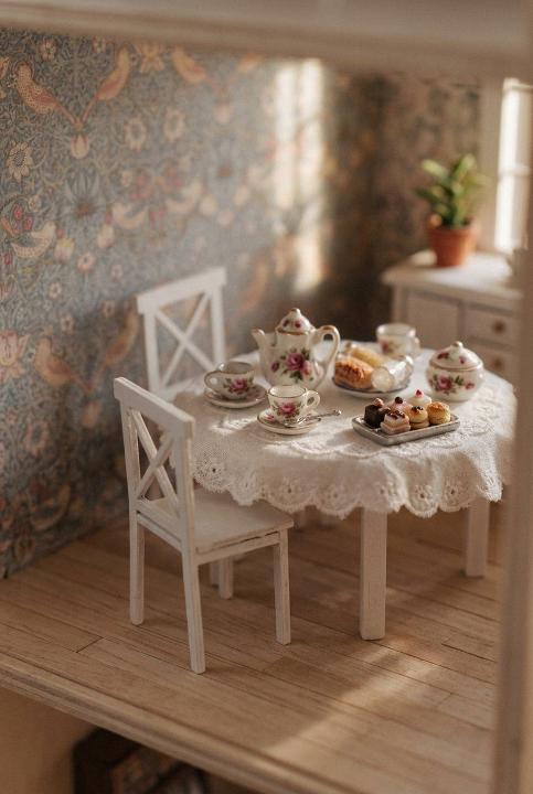 Tea for two at one-inch scale