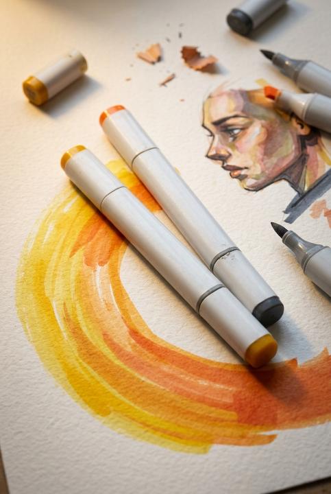 Markers resting on their own strokes