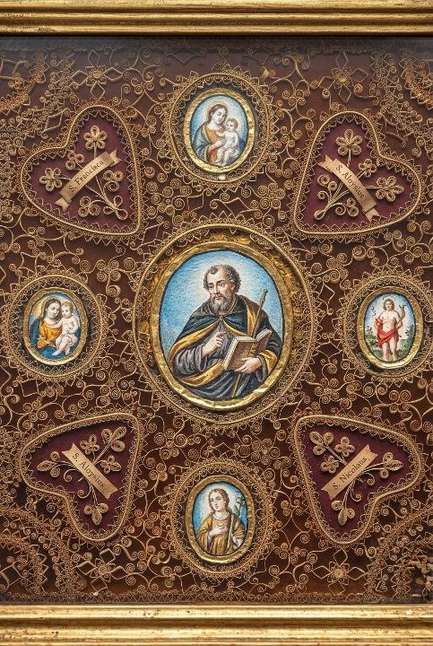 Paper filigree in an old reliquary