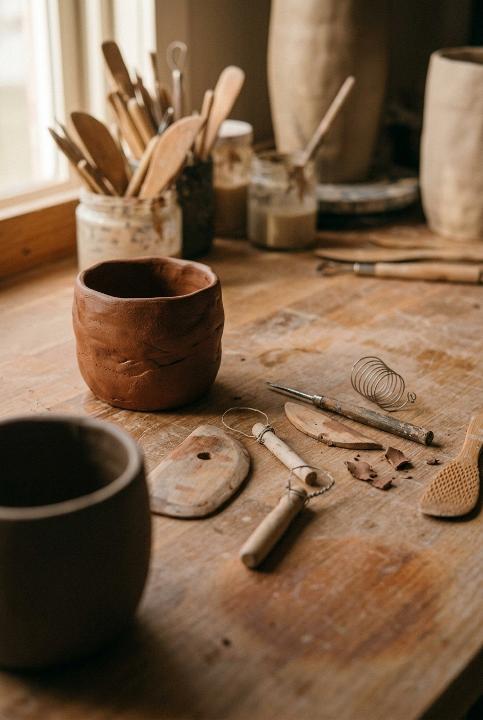 Wooden tools worn smooth