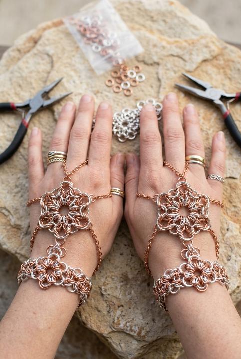 Lattice spread across the knuckles