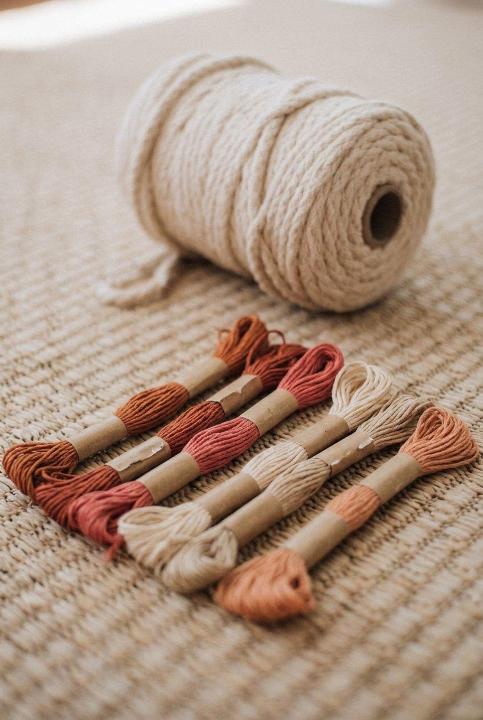 Skeins of floss ready to split