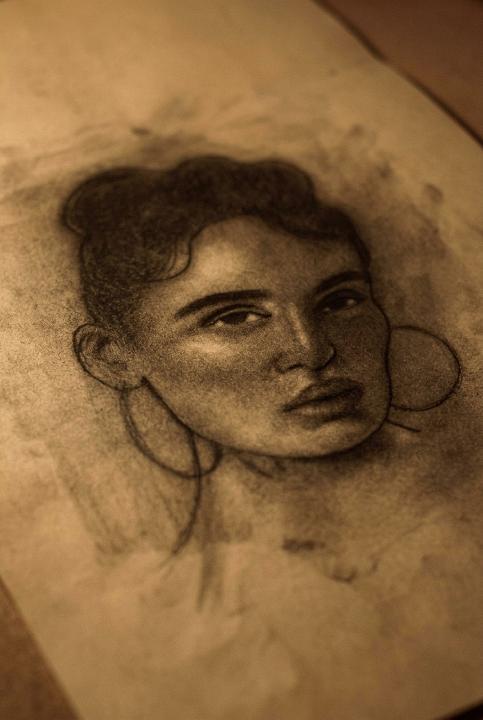 Soft shadow across a cheek