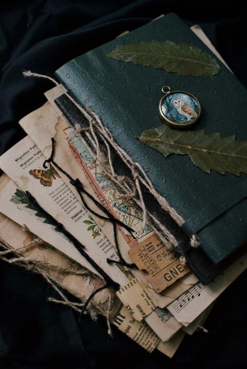 Finished journals tied with twine