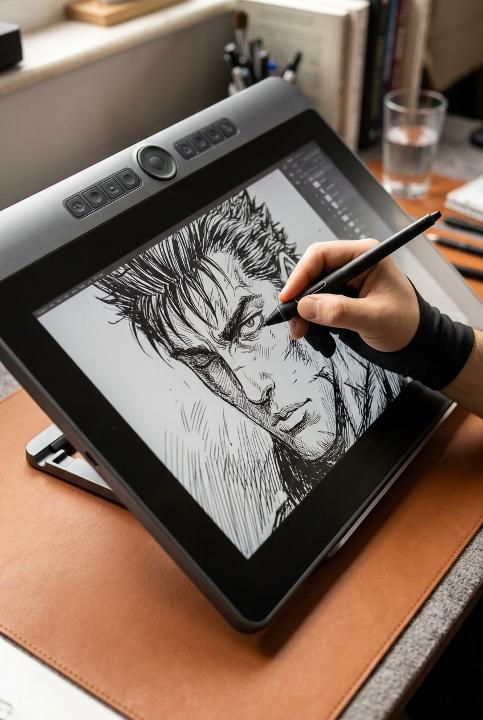 Hatching a portrait, line by line